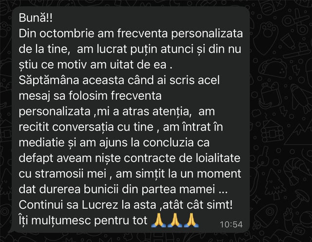 A message from a client